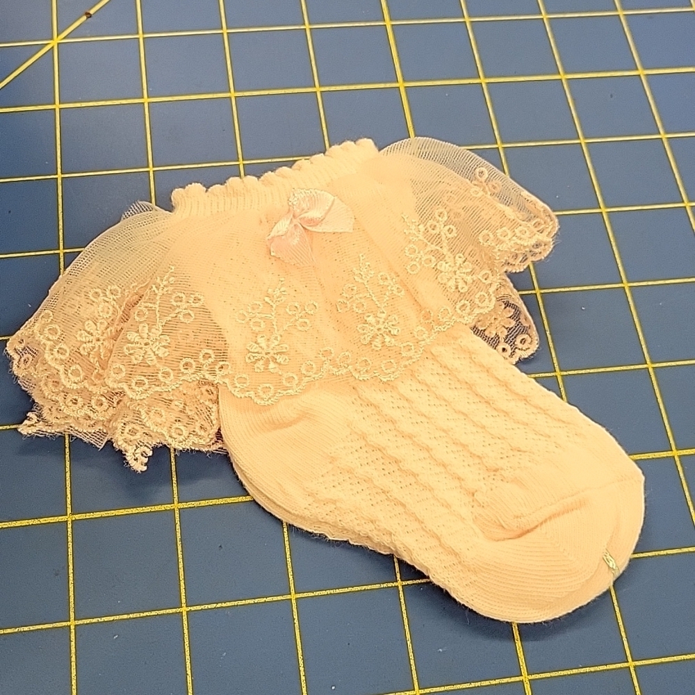 Pink Lacy Ankle Socks Toddler Size